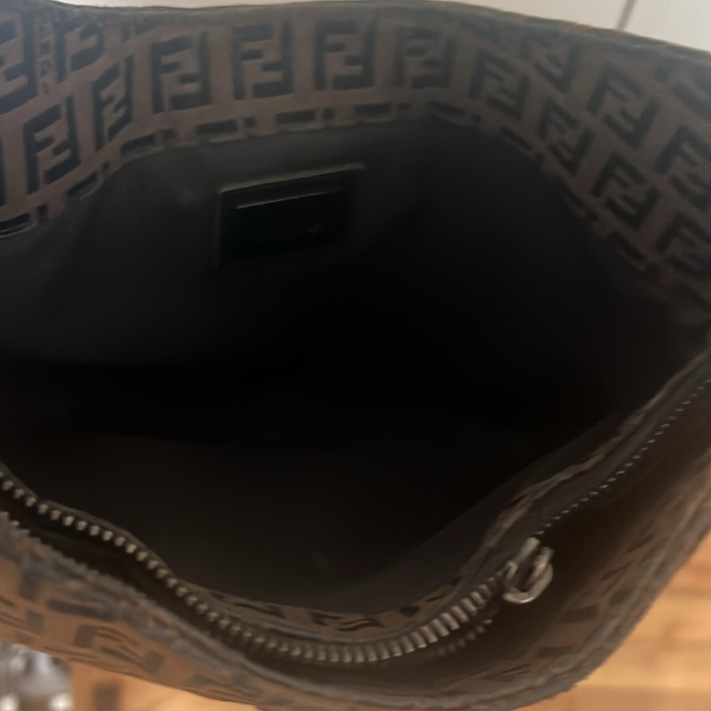 FENDI Brown FF Fabric small shoulder purse - Picture 4 of 6